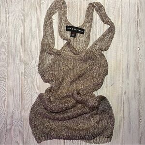Rock & Republic Shimmering Gold Knit Top